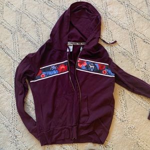 Victoria Secret Pink Floral Sweatshirt Zip Up